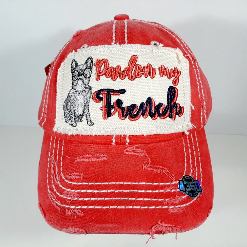 Pardon My French Embroidered Frayed Patch Distress